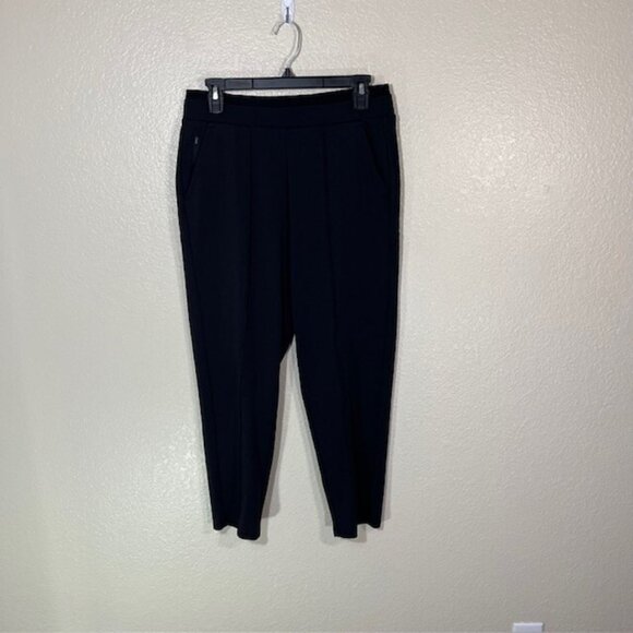 ATHLETA Venice Pintuck Pants Women Small Black Tapered Fit Pull On Athleisure - Picture 1 of 5